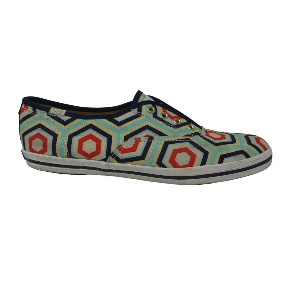 Keds Kate Spade Geometric Canvas‎ Slip On Designer Sneakers Womens 7.5